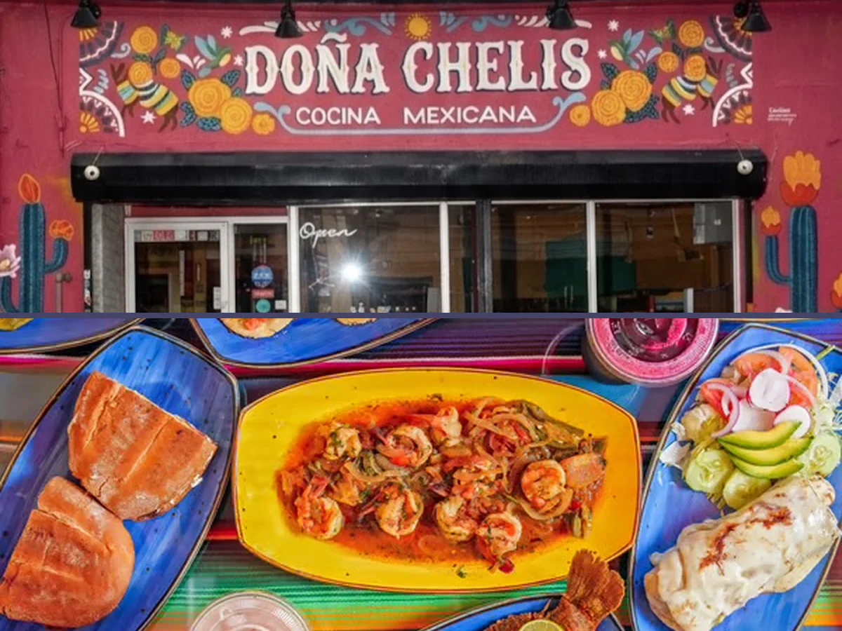 Mexican dishes arranged on white plates.